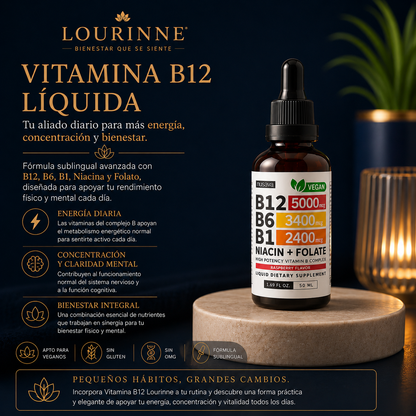 Complejo Vitamínico B en Gotas | B12, B6, B1, B3 y B9 en 50mL